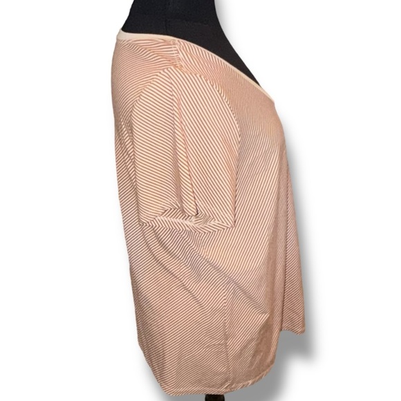 NWT LANE BRYANT Modern Short Sleeve V-Neck Stripe Tee Size - Beige/Tan 18/20 - Picture 6 of 16